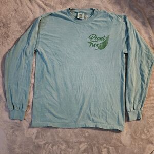 Comfort Colors Long Sleeve Shirt - Light Blue and Green
